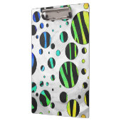 Porte-bloc Zebra Polka Dot noir et arc-en-ciel (Gauche)