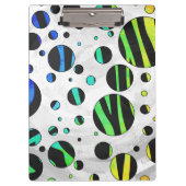 Porte-bloc Zebra Polka Dot noir et arc-en-ciel (Devant)