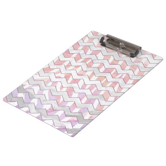 Porte-bloc Zebra rose et blanc Chevron (Incliné)