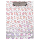 Porte-bloc Zebra rose et blanc Chevron (Devant)
