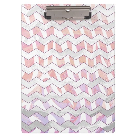 Porte-bloc Zebra rose et blanc Chevron (Devant)