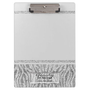 Porte-bloc Zèbre Blanc Granite Pailleté Glam Personnalisé