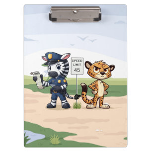 Porte-bloc zèbre et guépard de police mignons