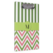 Porte-bloc Zigzag, Chevron, Grilles, Rose, Vert, Monogramme (Swatch)