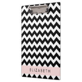 Porte-bloc Zigzag noir et blanc, Motif Chevron, Votre nom (Gauche)