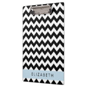 Porte-bloc Zigzag noir et blanc, Motif Chevron, Votre nom (Gauche)