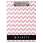 Porte-bloc Zigzag Rose, Chevron Rose, Motif Vague, Votre Nom (Devant)