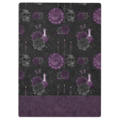 Porte-bloc Zodiac Magie | Plum violet foncé Roses de crâne go (Dos)