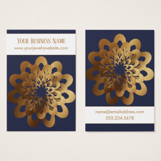 Porte-boucles de présentation Fleur Gold Burst Ble (Devant & derrière)