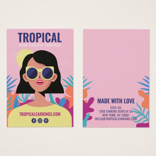 Porte-boucles d'oreilles pour illustration de mode (Devant & derrière)