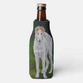 Porte-bouteille en mousse de chien de chiot Borzoi (Bottle Devant)