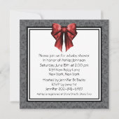 Porte-cadeaux Rouge Noir Baby Douche Invitations (Dos)