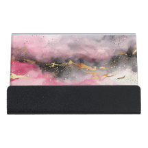 Porte-carte de visite Watercolor Faux Gold