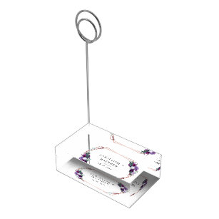Porte-cartes De Table Mariage géométrique floral violet