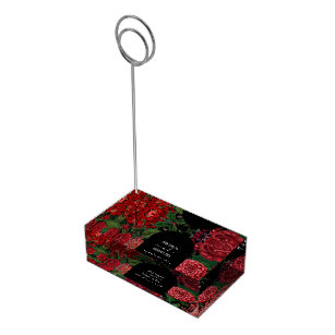 Porte-cartes De Table Moody Florals Arc Noir Bourgogne Rouge Mariage