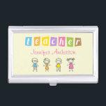 Porte-cartes De Visite Illustrations mignonnes de crayon de professeur<br><div class="desc">Enfants de professeur de jardin d'enfants de crayon préscolaire de crayon et caisse de carte de visite tirés par la main d'éléments d'école. Tout le style des textes, couleurs, tailles peut être modifié pour adapter vos besoins. Cette conception est parfaite pour l'institutrice gardienne, le professeur préscolaire, le professeur élémentaire, le...</div>
