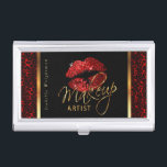 Porte-cartes De Visite Lèvres Parties scintillant rouges sur la peau léop<br><div class="desc">Porte-cartes professionnelles dans une Parties scintillant rouge profonde lèvres sur Red Leopard Skin design imprimé prêt pour vous à personnaliser. Contactez-moi pour faire votre texte de script or si nécessaire. ⭐ Ce Produit est 100% Personnalisable. Des graphiques et/ou du texte peuvent être ajoutés, supprimés, déplacés, redimensionnés, changés autour, tournés, etc......</div>