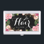 Porte-cartes De Visite Manuscrit de coiffeur et bel emballage floral<br><div class="desc">================= AU SUJET DE CE ================= DE CONCEPTION Manuscrit de coiffeur et beau porte-cartes de carte de visite de emballage floral. (1) tout le style des textes, couleurs, tailles peut également être modifié pour adapter vos besoins. (2) si vous avez besoin de n'importe quels articles de personnalisation ou d'assortiment, svp...</div>