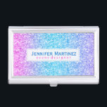 Porte-cartes De Visite Parties scintillant Bleue Et Rose Et Épercées Text<br><div class="desc">Elégante parties scintillant colorée et scintille de tons bleu rose et bleu-vert. Couleur de police bleue et rose suggérée. Disponible sur d'autres produits. Modèle de porte-carte de visite entièrement personnalisable.</div>