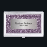 Porte-cartes De Visite Parties scintillant Confetti violet Imprimer | Nom<br><div class="desc">Titulaires de cartes professionnelles et élégantes dans une belle couleur violet confetti fausse parties scintillant et étiquette argent. REMARQUE : SEULEMENT CHANGER LES ZONES MODÈLES NÉCESSAIRES! 😀 Si nécessaire, vous pouvez supprimer le texte et commencer à ajouter le texte et la police que vous voulez. 📌 Si vous avez besoin...</div>