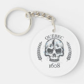 Porte-clé acrylique Québec crâne/grue (Devant)