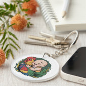 Porte-clé an acrylique | Chloe Bébé Embrasse Le Co (Devant Droit)