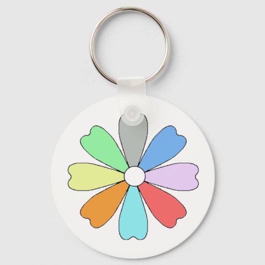 Porte-clé bouton fleur chanceuse Keychian (Recto)