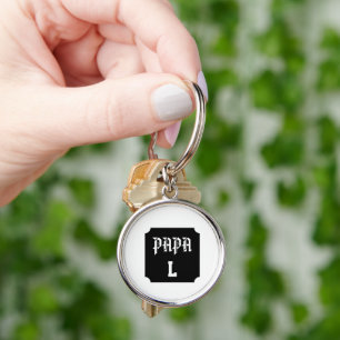 Porte-clé Cercle Premium Papa – Monogramme