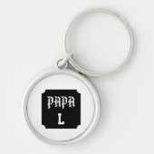 Porte-clé Cercle Premium Papa – Monogramme  (Devant)
