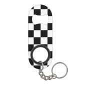 Porte-clé Décapsuleur à damiers carré noir et blanc (Dos)