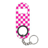 Porte-clé Décapsuleur à damiers rose et blanc (Dos)