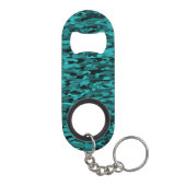 Porte-clé Décapsuleur Abstrait Motif Turquoise Noir (Dos)