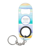 Porte-clé Décapsuleur Abstraite marée bleu aqua jaune mariage (Devant)