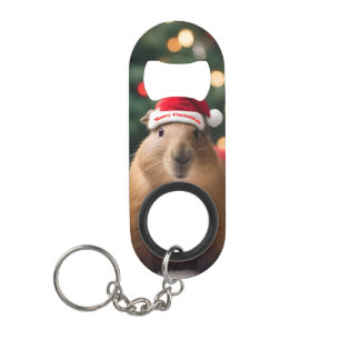 Porte-clé Décapsuleur Adorable Noël Capybara,