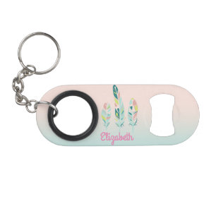 Porte-clé Décapsuleur Adorables Plumes Modernes Féminines Mignonnes