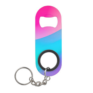 Porte-clé Décapsuleur Aquarelle abstraite pastel ombré rose bleu