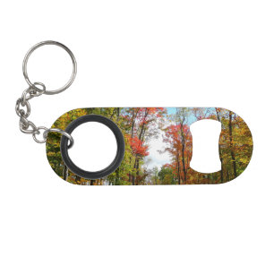 Porte-clé Décapsuleur Arbres d'automne et ciel bleu Photographie de la n
