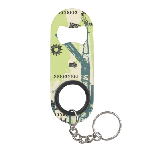 Porte-clé Décapsuleur Arrière - plan de pointe abstrait (Dos)