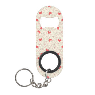 Porte-clé Décapsuleur Arrière - plan mignon de coeurs