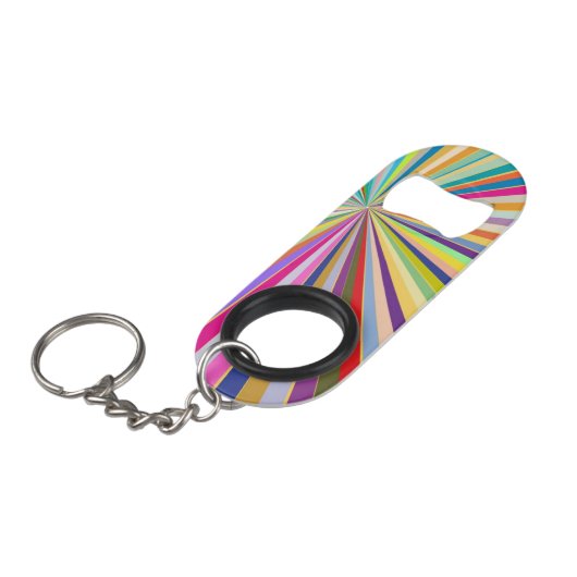 Porte-clé Décapsuleur Arrière - plan rayé frais (Devant Angle)