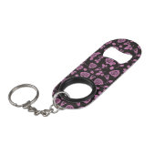 Porte-clé Décapsuleur Arrière - plan rose floral (Devant Angle)