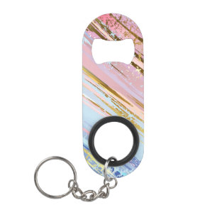 Porte-clé Décapsuleur Arrière - plan rose texturé