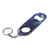 Porte-clé Décapsuleur Arrière - plan spatial avec étoiles (Devant Angle)