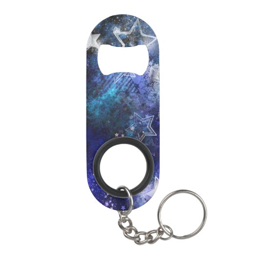 Porte-clé Décapsuleur Arrière - plan spatial avec étoiles (Dos)