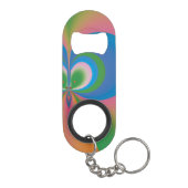 Porte-clé Décapsuleur Art abstrait papillon bleu (Dos)