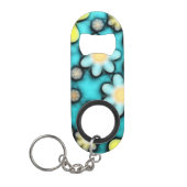 Porte-clé Décapsuleur Art de l'énergie jaune et bleu (Devant)