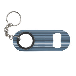 Porte-clé Décapsuleur Bandes bleu gris