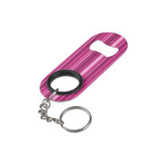 Porte-clé Décapsuleur Bandes de monogramme fuchsia (angle arrière)