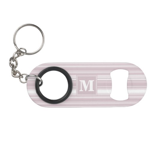 Porte-clé Décapsuleur Bandes de quartz roses monogrammes (Devant (Horizontal))