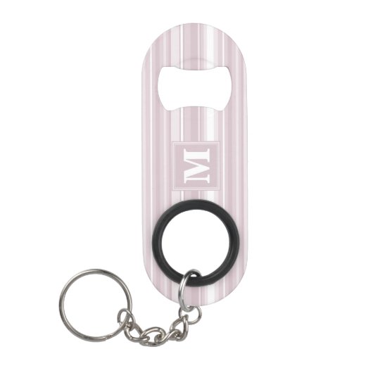 Porte-clé Décapsuleur Bandes de quartz roses monogrammes (Devant)